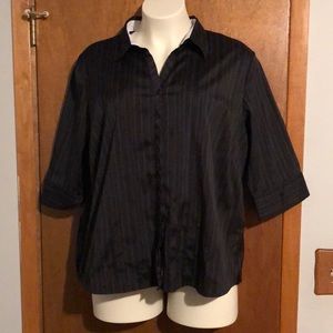 DCC Woman’s blouse - black with white pin stripes